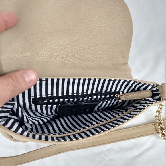 CHARMING CHARLIE Satchel Wallet Taupe w/Chains - Picture 6 of 8